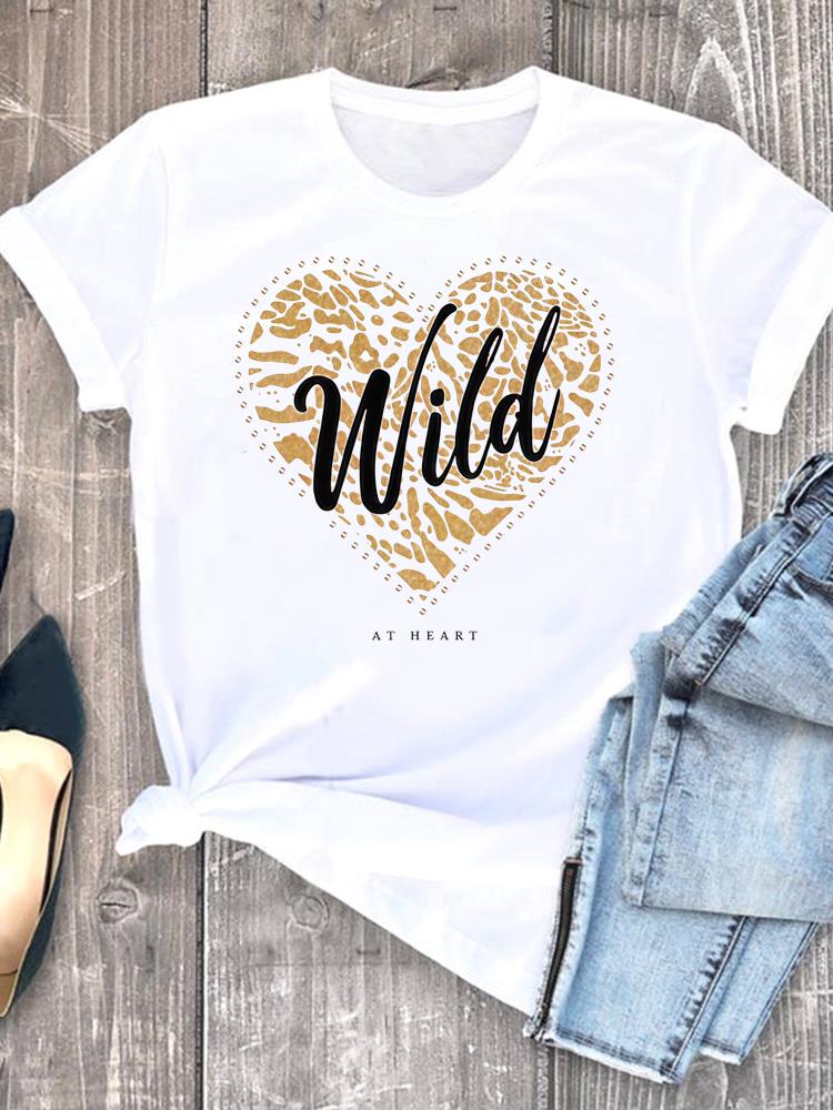 (Asian Size) Women Clothing Tee love cute Graphic T Shirt Fashion Casual Lady Female Top spring summer Printed Short Sleeve T-shirts