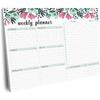 Weekly Planner Pad, 52 Letter Size Tear Off Sheets, 8.5” x 11” Undated Calendar Weekly Desk Planner Notepad, Daily Schedule Priorities To Do List