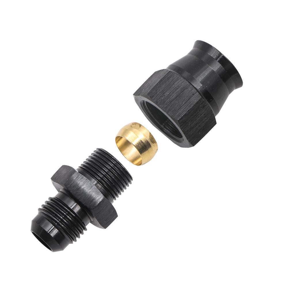 1 bucată drept AN6 tată la 5/16" AN6 tată la 3/8" Adaptor de racord pentru furtun tub combustibil conductă tare aluminiu anodizat negru
