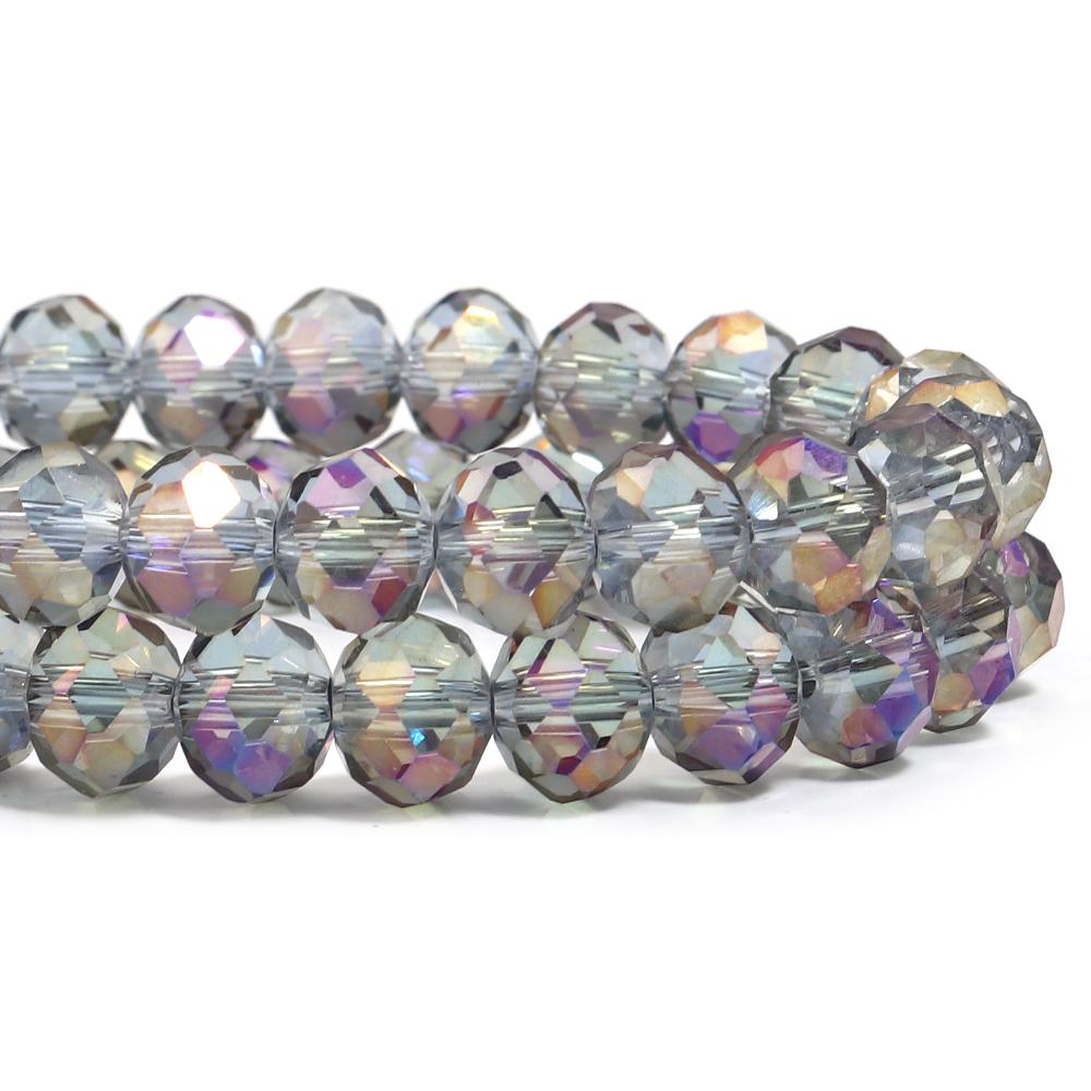 4/6/8mm Transparent Purple Faceted Crystal Beads Abacus Glass Loose Beads For Jewelry Making DIY Bracelet Necklace Accessories