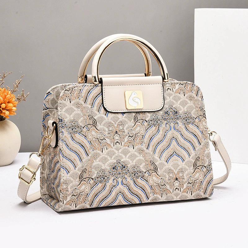 Luxury Design Ethnic Style Print Women Handbag Classic Versatile Commuting Square Crossbody Shoulder Bags