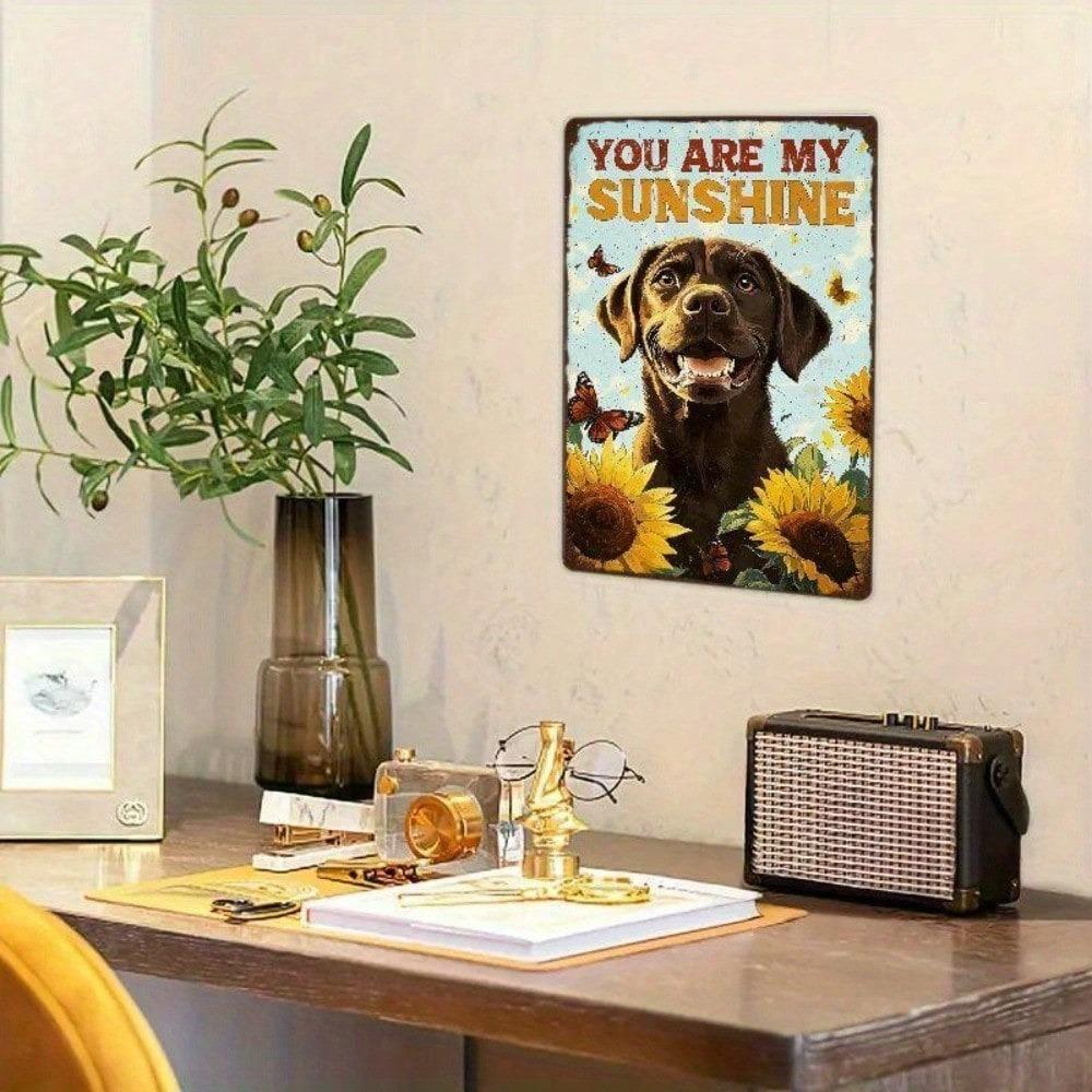 Vintage Farmhouse Dog Tin Sign You Are My Sunflower Wall Decor Home Kitchen Metal Plaque
