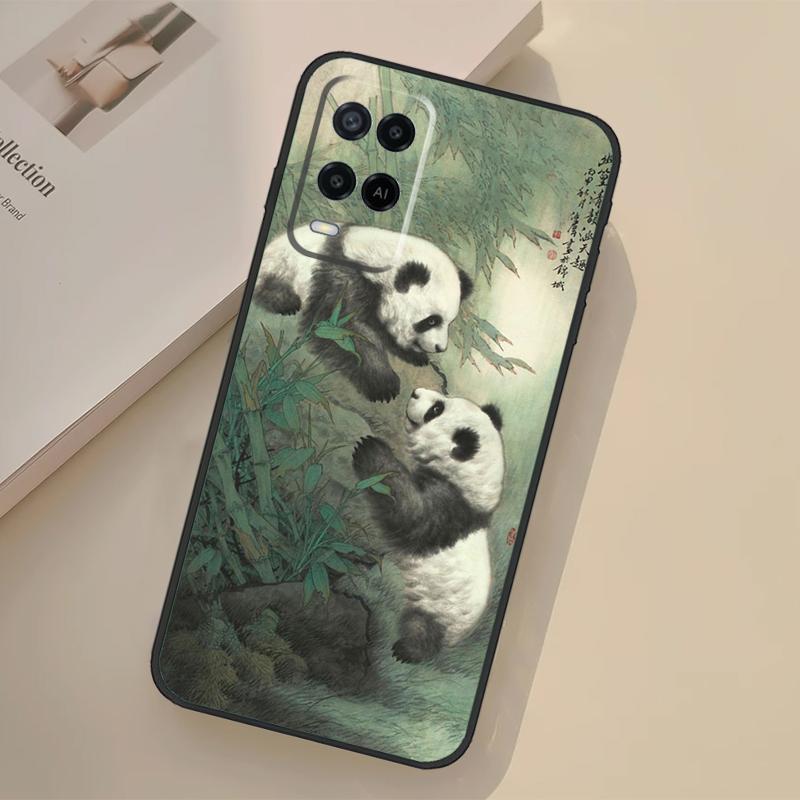Panda Animal Cute Bear Case For Oppo A76 A96 A16 A17 A18 A60 A80 A40 A38 A58 A78 A98 A94 A74 A54 A15 A57 A77 A5 Pro