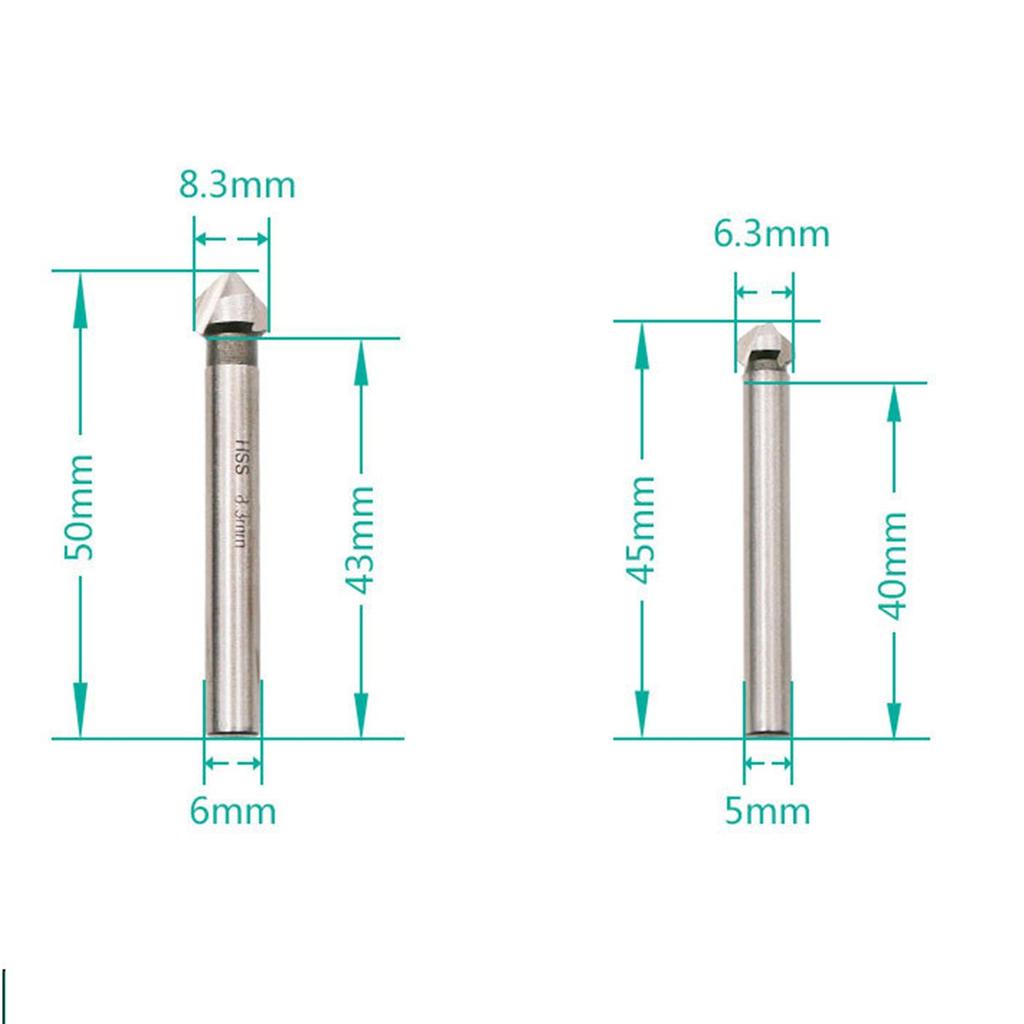 Buy Mint Garden 3 Flute HSS Countersink Drill Bit Set Woodwork Chamfer ...