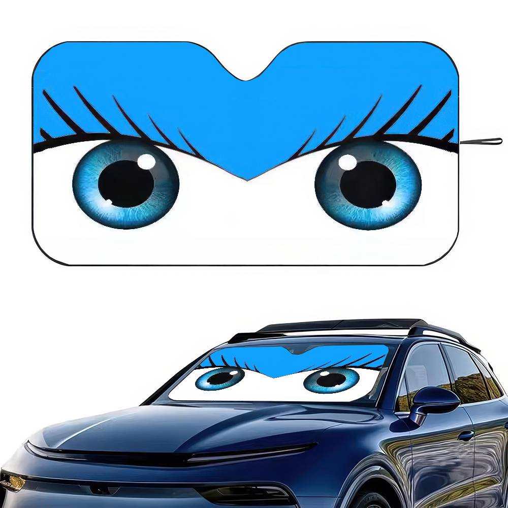 Cute Girl Car Eyes Windshield Sunshade Car Window Windscreen Cover Sun Shade Auto Sun Visor Car-covers Car Solar Protection