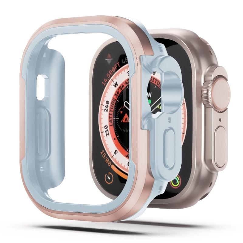 40/41/44/45mm Bumper Case Slim- Protective Cover Lightweight Aluminum & TPU Case Fitting for Watch S8/7/6/5/4/SE2