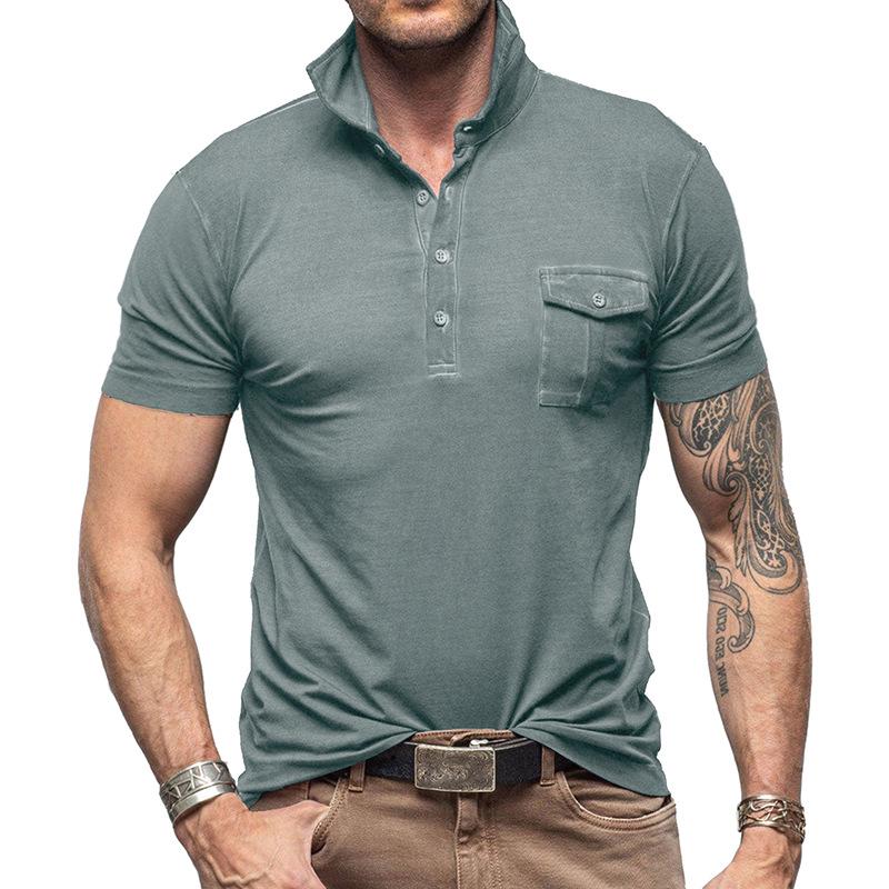 Men s Polo Shirts Short Sleeve Casual Outdoor Golf Tennis Polo Solid Buttons Tops T-Shirts Summer Workout Lightweight Work Collared Tee Shirts for Men S серый