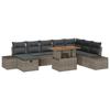 VidaXL Ensemble de Canapé de Jardin de 9 Pièces avec Coussins Gris Rattan Synthétique 3360066