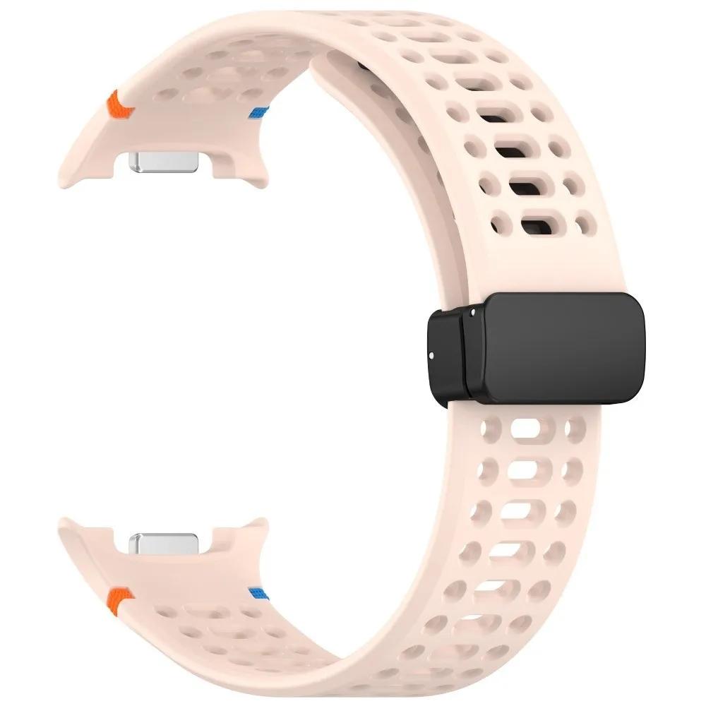 Silikon Uhrenarmband Ersatz Magnetische Faltbare Schnalle Armband Atmungsaktives Armband für Samsung Galaxy Watch 8/8 Classic