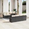 vidaXL 9-Piece Garden Sofa Set with Cushions Black Poly Rattan, 2-Seater Garden Sofa Set with Storage 3358042