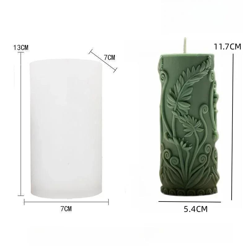 Classic striped cylindrical candle silicone mold geometric cylindrical thick striped acrylic candle mold Roman column PC mold