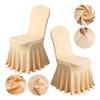 Wedding Spandex Chair Cover With Pleated Skirt Stretch Lycra Elastic For Party Banquet Hotel Decoration