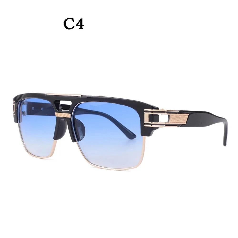 Classic Luxury Men Sunglasses Glamour Fashion Brand Sun Glasses For Women Mirrored Retro Vintage Square Designer Shades