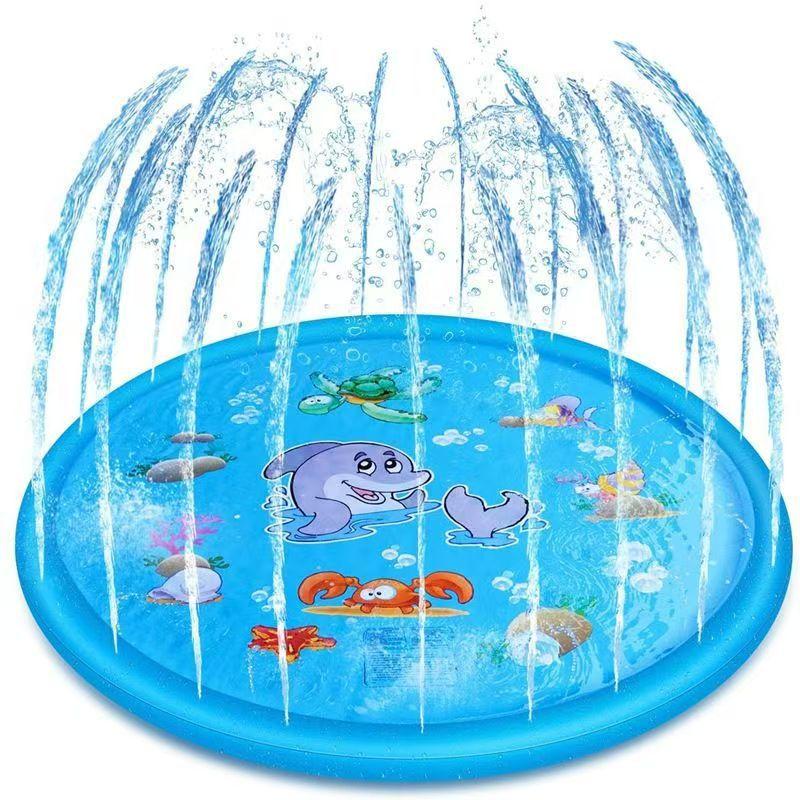 Tapete de Salpicos de PVC para Crianças Tapete de Borrifos de Água para Exterior Tapete de Brincadeira para Jardim Tapete de Água com Alfabeto Diversão de Verão
