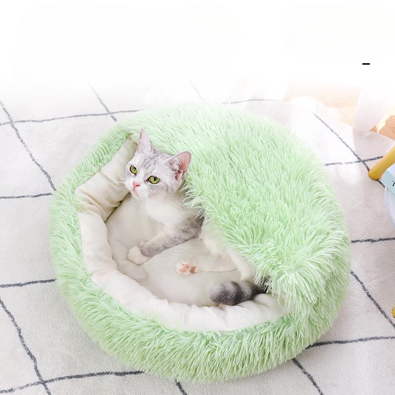 Plush Pet Nest  Semi-enclosed Cat Nest and Dog Nest  Warm Crystal Velvet Cat Nest  Round Shell Cat Nest  Round Nest