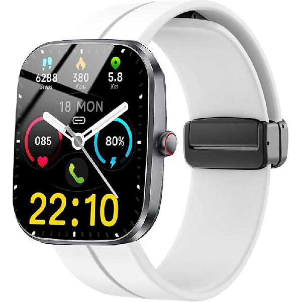 Compatible for Kuizil Smart Watch Band, Soft Silicone Magnetic Buckle Sport Wristband Replacement Straps Compatible for Kuizil T70 1.91 Smartwatch Compatible for Kuizil T70 белый