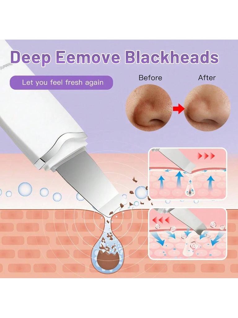 2026 Ultrasonic Skin Scraper Pore Cleaning Facial Deep Cleaning Machine Suitable for Female and Male Rechargeable