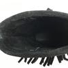 Minnetonka Fransen-Mokassinstiefel 6 23 schwarzes Wildleder(GEBRAUCHT)