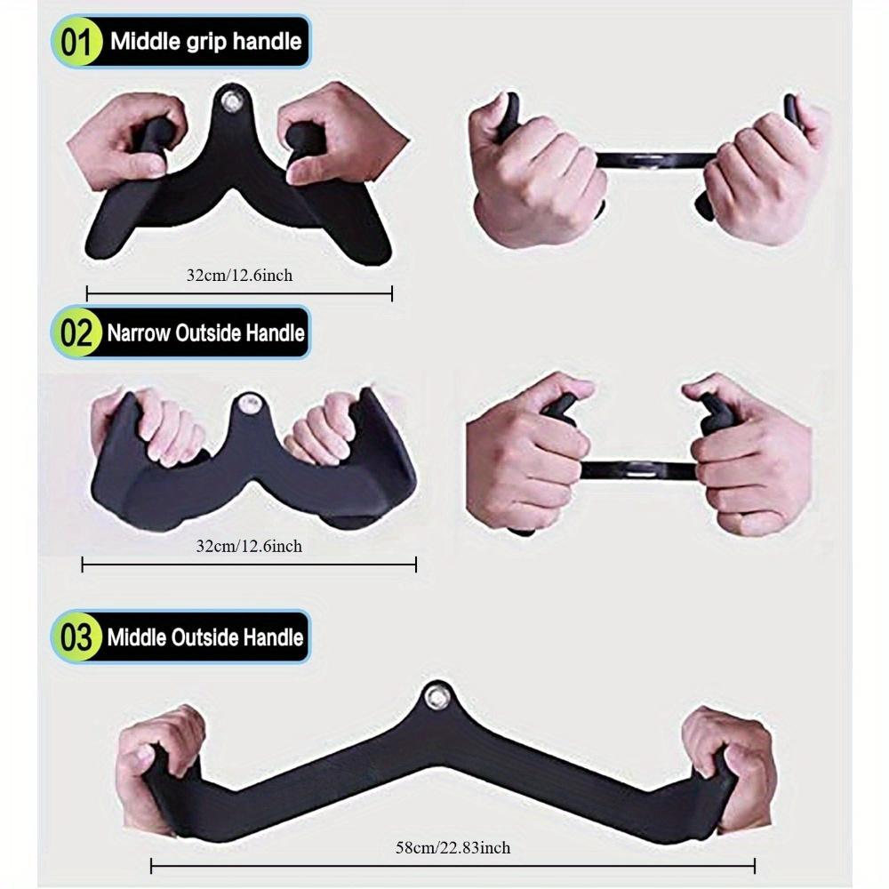 Accesorios para Polea Alta LAT, Accesorio para Máquina de Cable con Barra LAT, Barra en T, Barra en V, Barras para Jalón LAT, Asa para Entrenamiento de Fuerza de Espalda y Tríceps