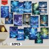 32pcs, Night Landscape Postcards, Wall Stickers, Mailing Cards, Greeting Cards, DIY Postcards, Souvenir Postcards, Decoration Pr