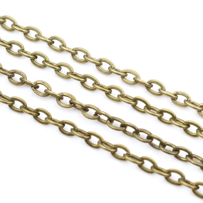 5 Meters/lot 3x2mm 4x3mm 5 Colors Plated Handmade Unwelded Iron Cable Chains DIY Jewelry Making Findings Accessories