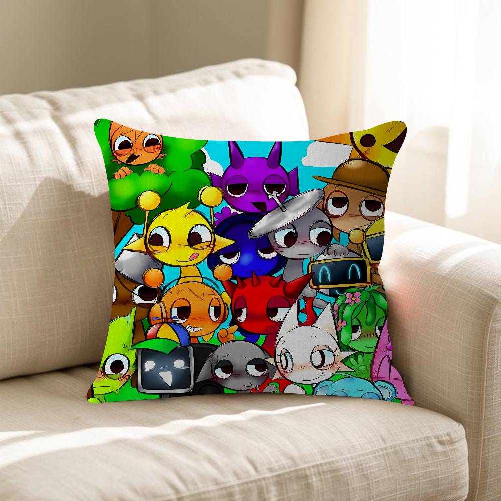 S-Sprunki Game Mini 45*45cm Cushion Cover Pillow Cover Decor Pillowcase Home Pillowcase For Couch Pillow