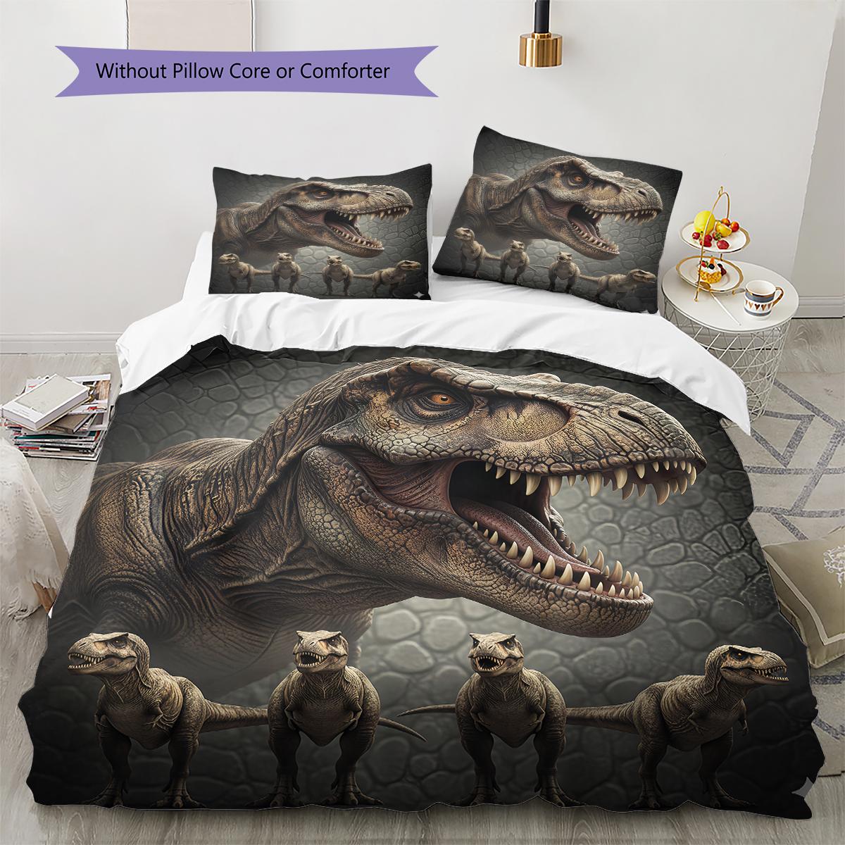 

T-Rex Pattern Bedding Quilt Set Quilt Cover Pillowcase Home Decoration Gift (1 * duvet cover + 2 * pillowcase, without core) 135x200cm