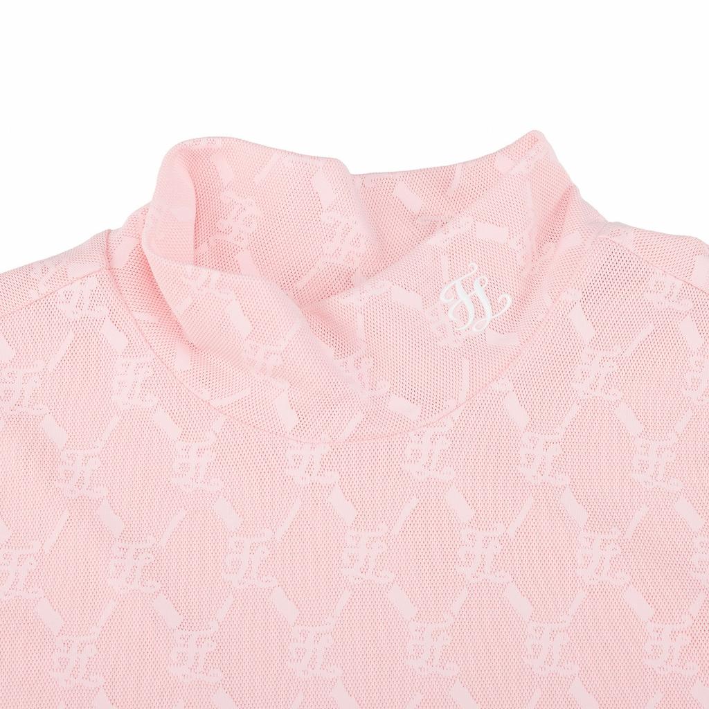 FAIRLIAR GOLF Logo Jacquard See-Through T-Shirt (Coral)