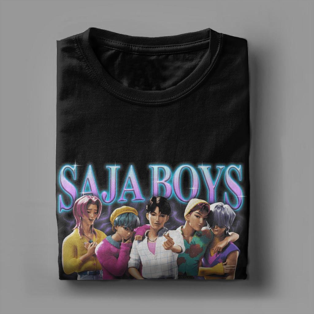 Saja Boys Movie K pop Demon Hunters T-Shirt Beach Fashion T-Shirts Adult Cotton O Neck Oversized Clothing Streetwear Tshirt