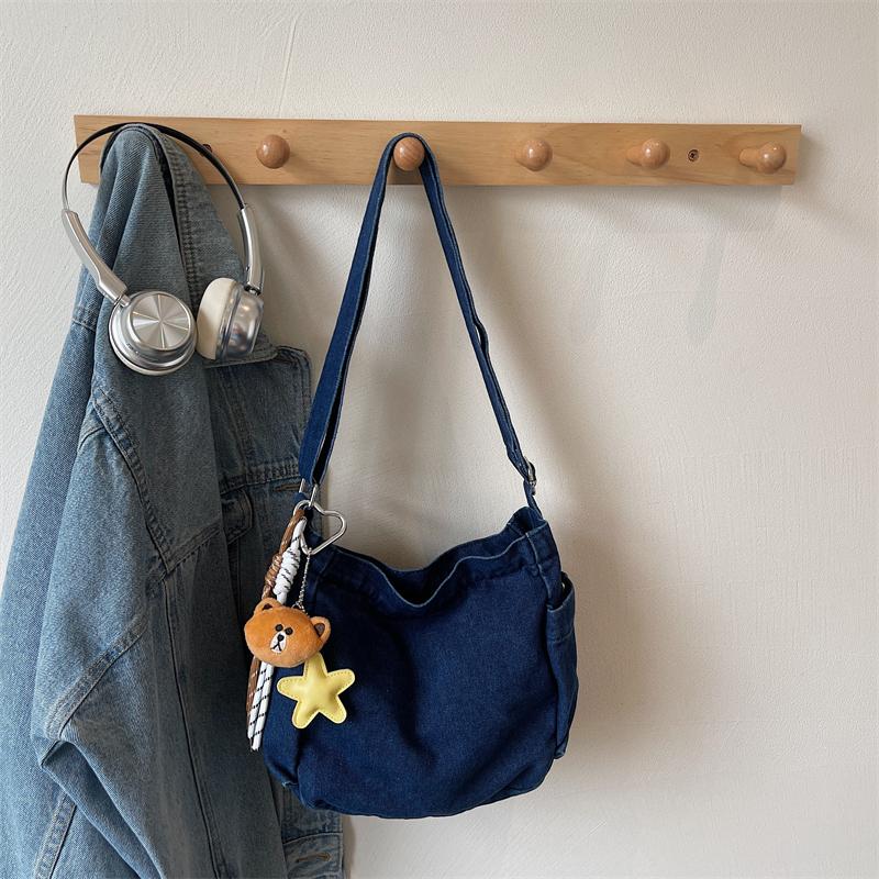 Denim-Umhängetasche mit großer Kapazität Damen Retro Pendler Umhängetasche