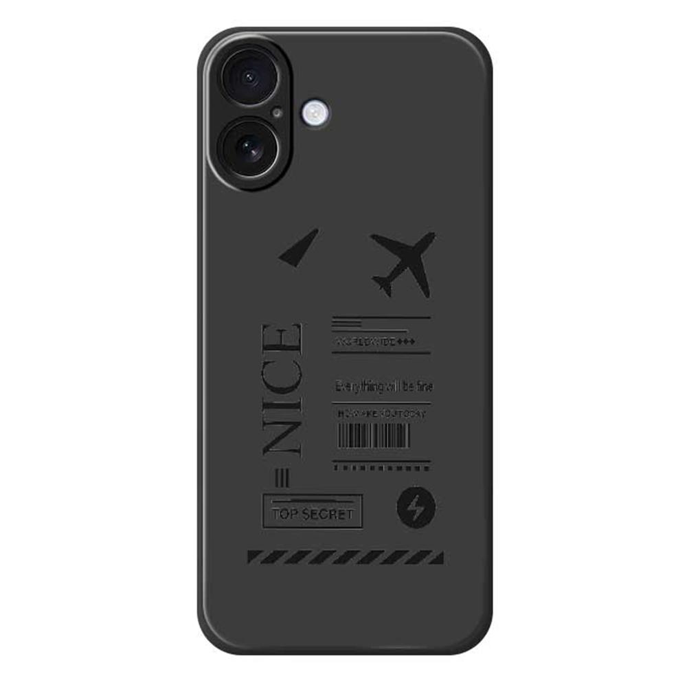 

For iPhone 17 Case Boarding Ticket Pattern Printing Straight Edge TPU Phone Back Cover D