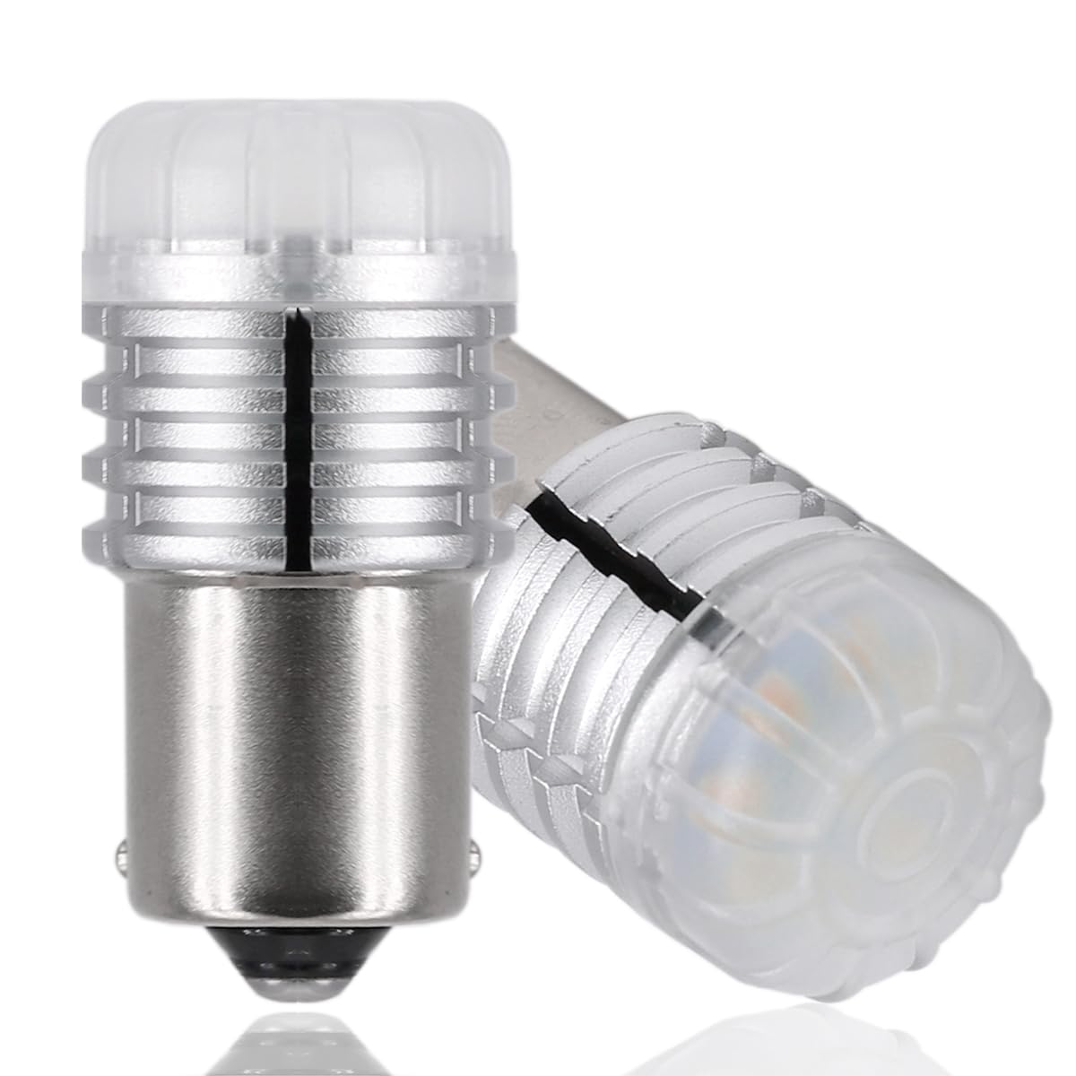 HooMoo 12V-24V S25 Single Bulb Amber Super Bright LED Pin S25 BA15S P21W LED(Amber)