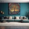 Colorful Glass Oil Painting, Tree of Life, Celtic Mural, Norse Mythology, Gift Tree, Printing and Poster Decoration Core