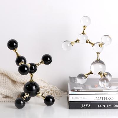 Adornos geométricos de cristal de lujo, simples y modernos, con forma de planeta, para casa, oficina, sala de exposiciones, decoración suave, accesorios creativos de metal