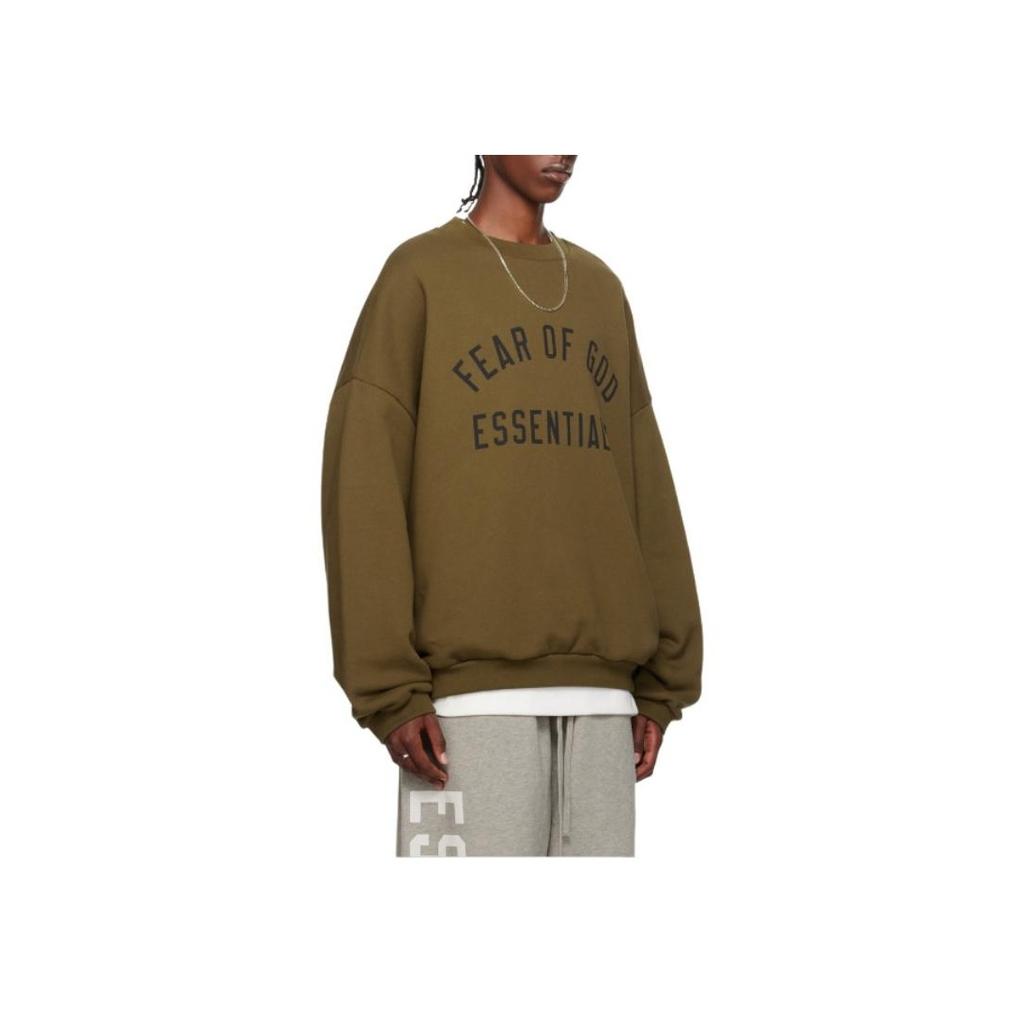 Fear of God Essentials Fleece Crewneck Olive Men Tops Green 192BT246264F