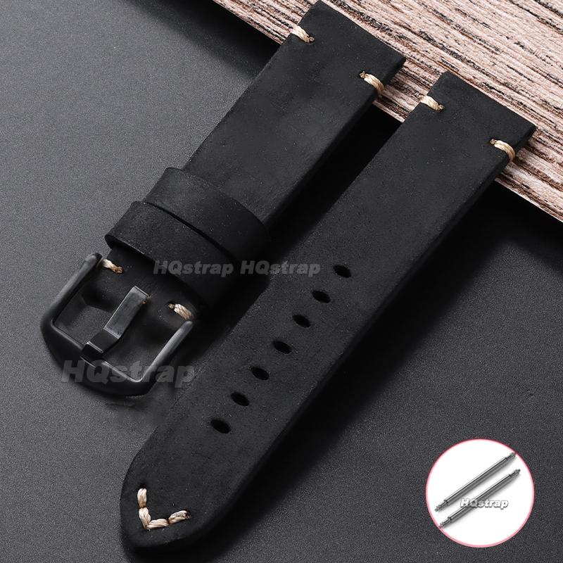 Cinturino Vintage Fatto a Mano 22mm 24mm 26mm Pelle di Vacchetta Crazy Horse Cinturino di Ricambio Universale per Uomini Donne Accessori Bracciale