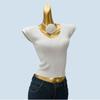 Shoulder Bag Sleeveless Waist Hugging Temperament Summer Outer Wear Knit sweater Slim fit Inner wear Slimming Small Flying Sleeve Vest Top Women