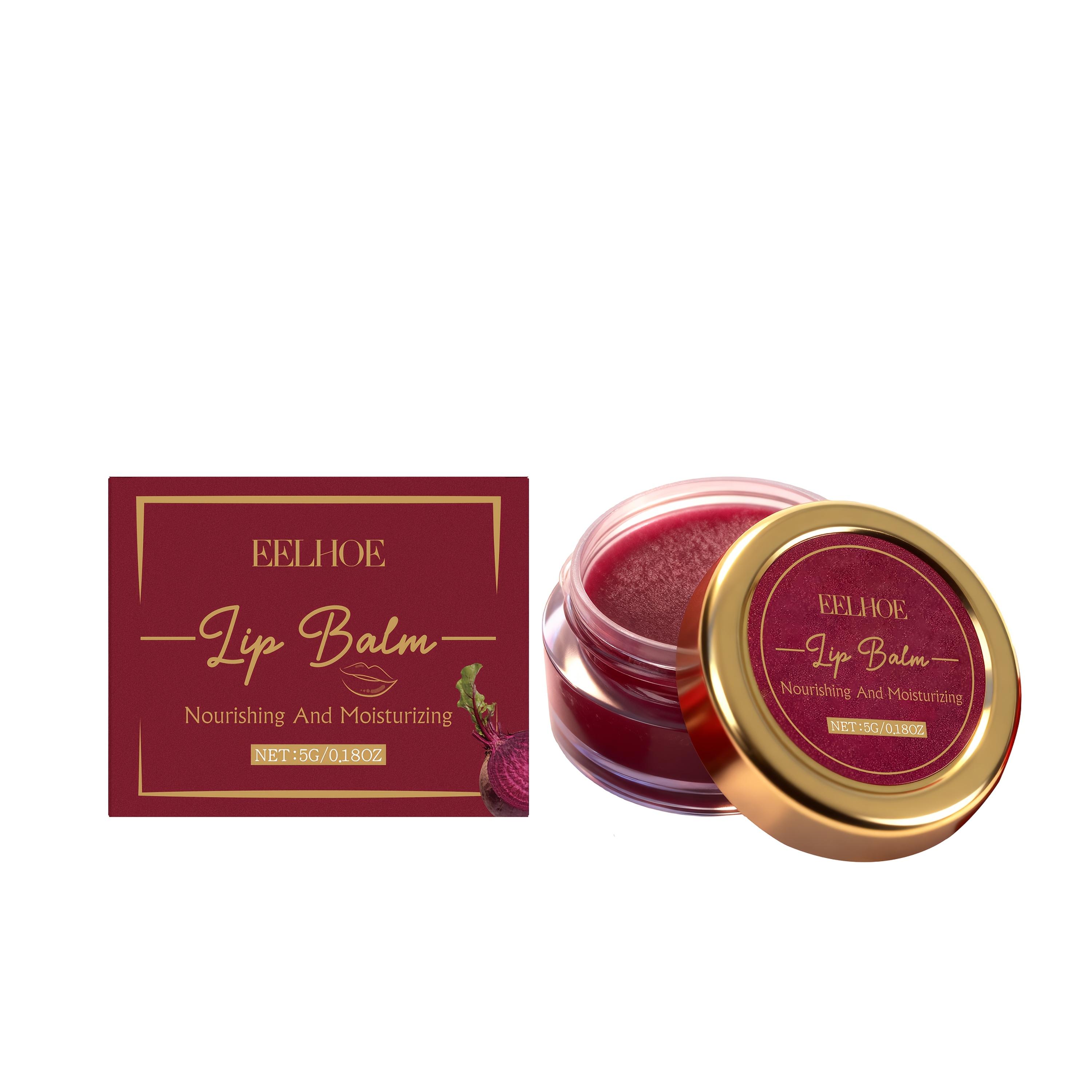 ELHOE Beetroot Shea Butter Lipstick Moisturizing Lip Balm Fresh Non Greasy Deep Hydration Lip Cream Long Lasting Daily Care for Women 1pc