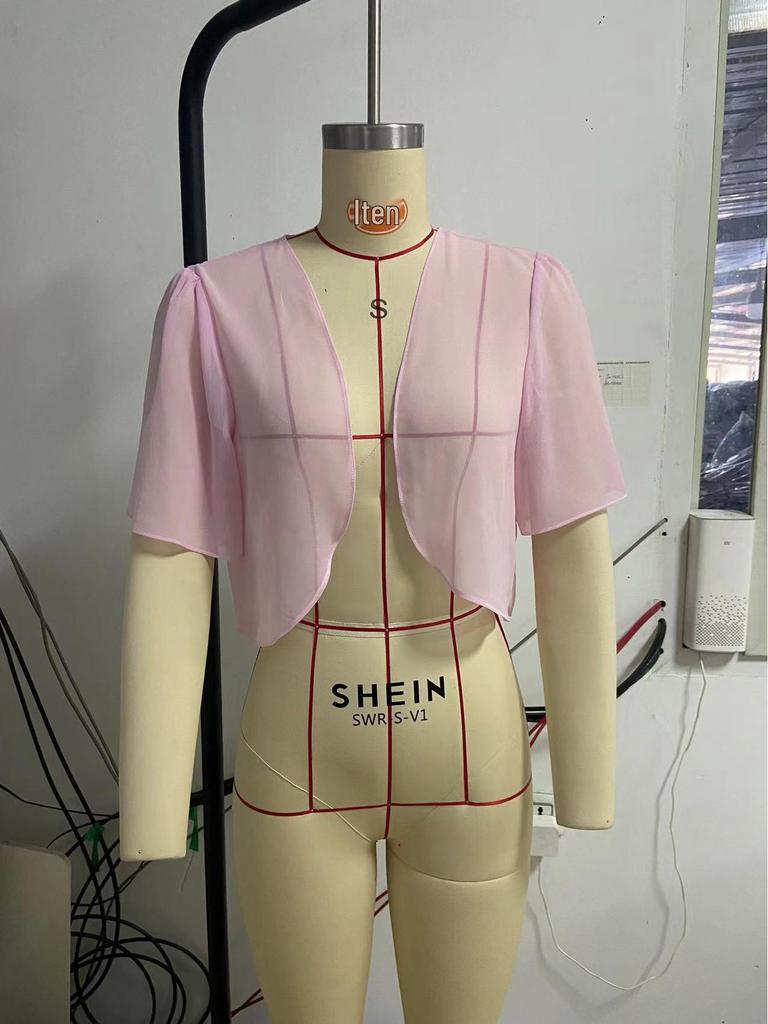 Cardigan de vară cu mânecă scurtă din șifon pentru femei 2022