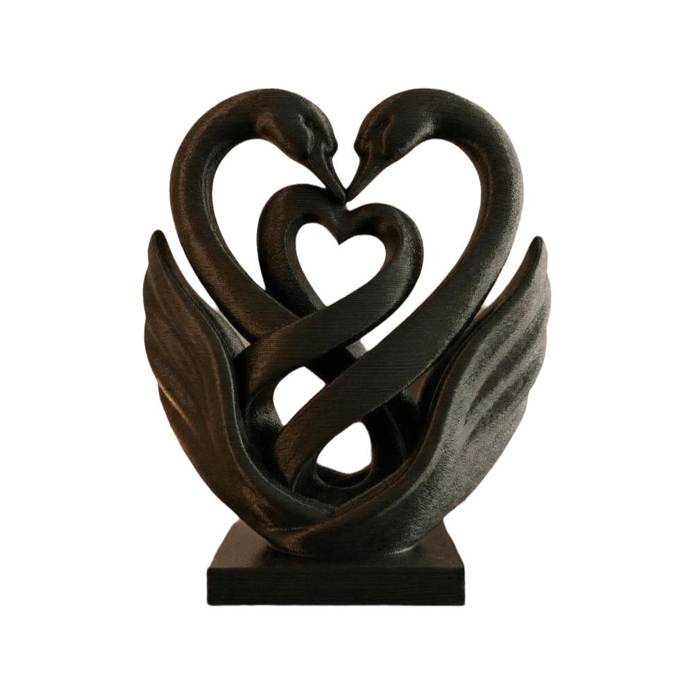 Home Decoration Swan Ornaments 3D Printed Swan Statue Ideal Gift Hollow Heart Models Bedroom