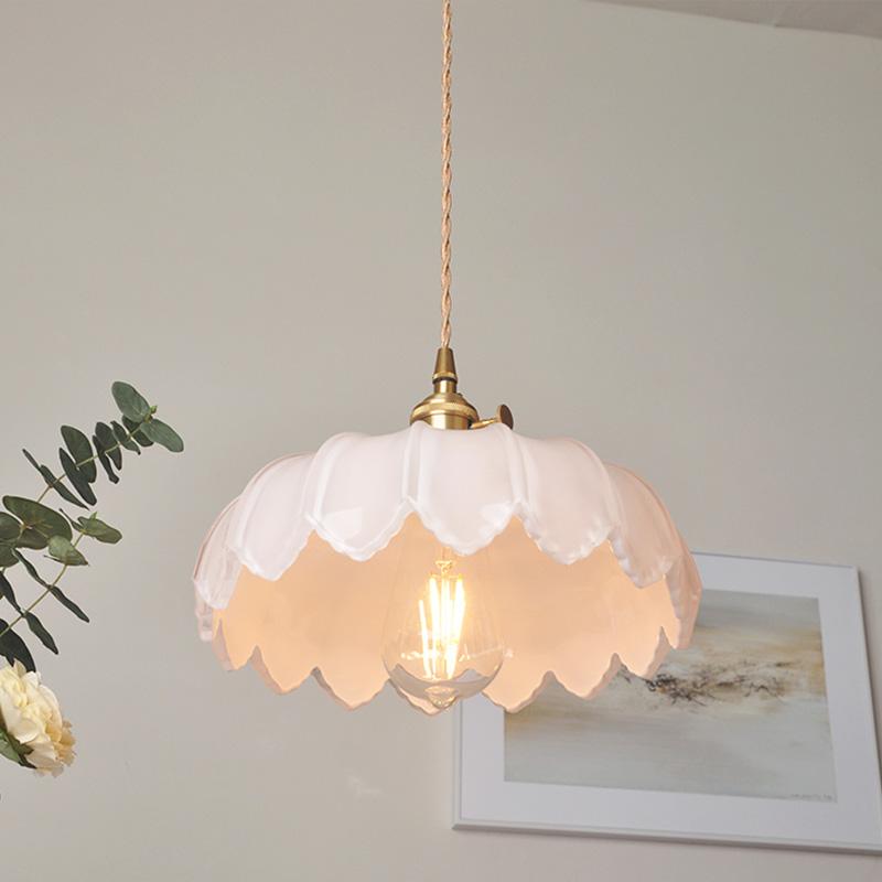 Brass glass chandelier Nordic vintage B&B bar Restaurant Bedside lamp Creative personality cafe bedroom lamp