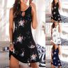 Women's Fashion Casual Sleeveless Vest Print Maxi Tank Knee-Length Dress