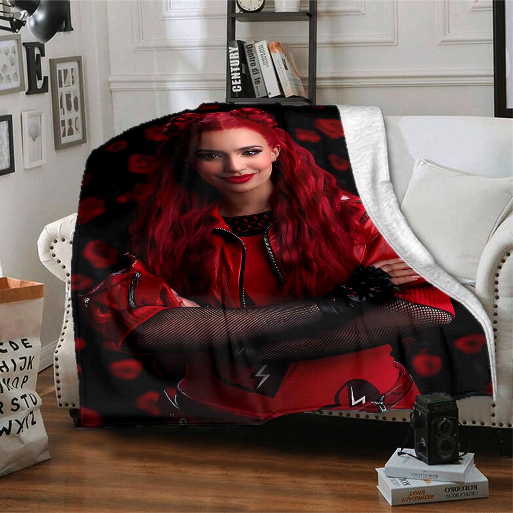 1pc Descendants The Rise of Red1 Blanket, Gift, for Men and Women, Soft Blanket, Good for Sofa Bed Couch Travel, Lightweight Flannel Blanket