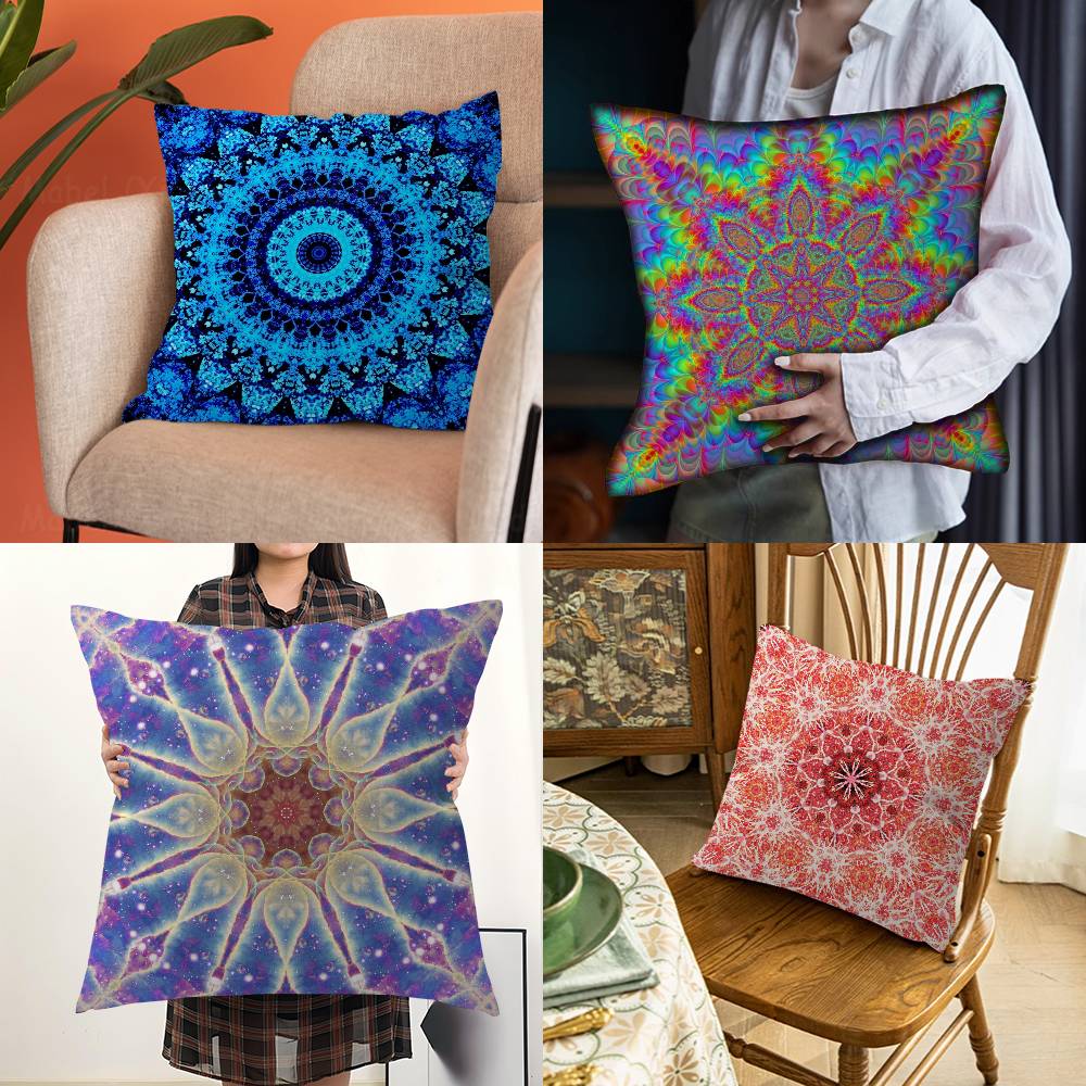 Indian Mandala Pillow Case For Home Bedroom Car Office Decoration Living Room Sofa Cushion Cover Suitable