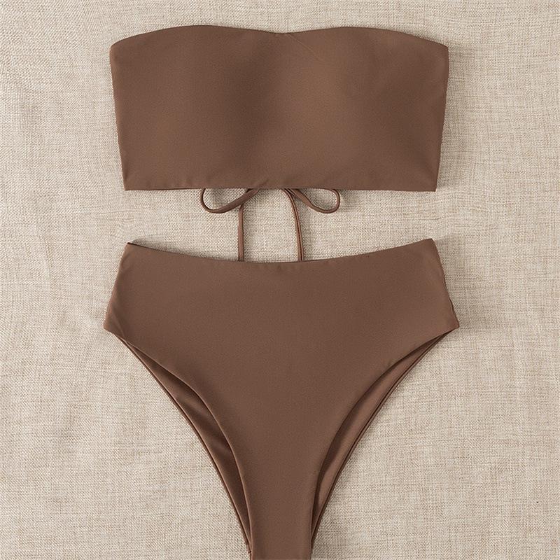 Summer Backless Tight Bikini Split Swimsuit for Women - European & American Style Nylon Swimwear