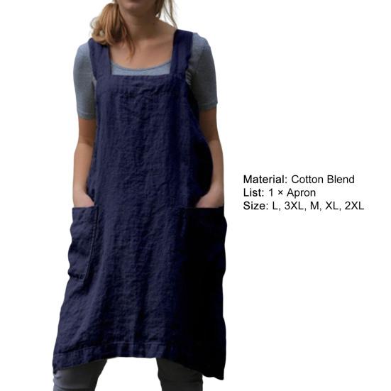 Cooking Apron Solid Color Crisscross Back with Pockets Fine Workmanship Garden Apron Baking Accessories