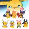 Pvc 7pcs Pikachu Toy Model Desktop Decoration Children Christmas Gift