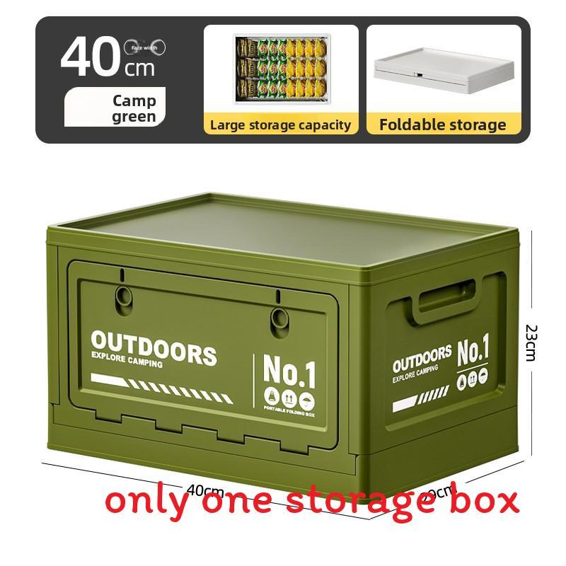 

Outdoor Camping Storage Bin With Foldable Design For Car Organizer And Camping Gear Green (40*29*23cm)