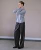 AHWE Brushed Herringbone Single-Pleat Slacks_Charcoal