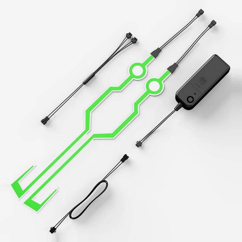 A Pair Motorcycle Helmet Capacete De Moto Light Riding Signal EL Strip Kit Bar DIY Helmet Led Strip Reflector Cold Light Fil